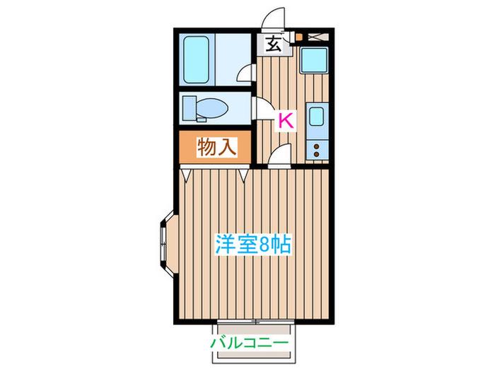 グランツ宮城野(1K/2階)の間取り写真