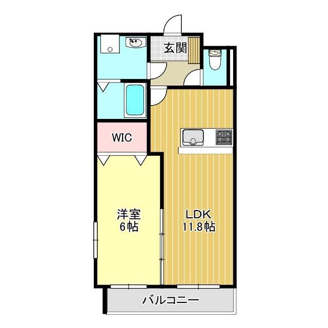 リーフガーデン(1LDK/1階)の間取り写真