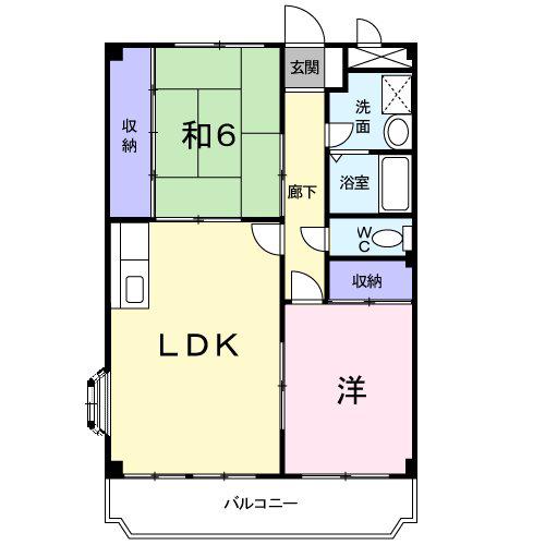 ガーデンヒルズフォー(2LDK/2階)の間取り写真