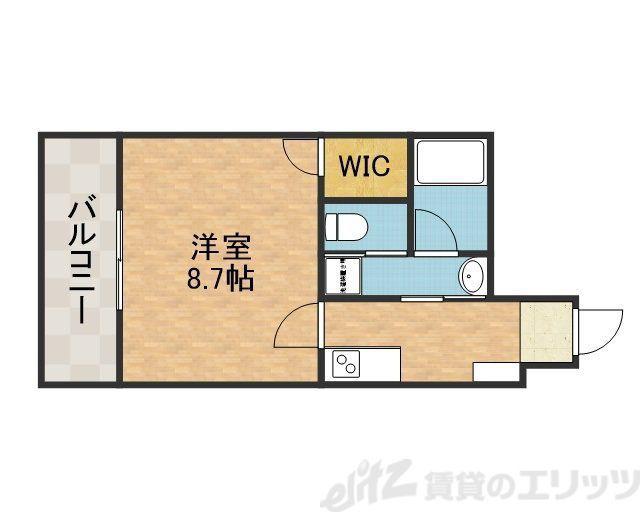 ウェルスクエア高槻(1K/1階)の間取り写真