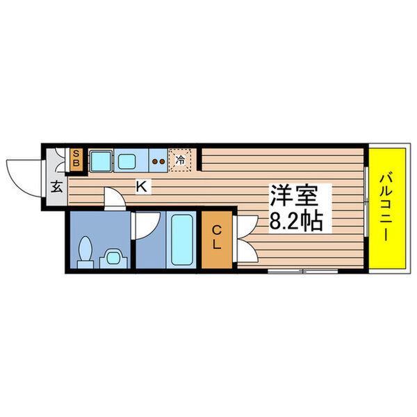 グランデ六番町(1K/4階)の間取り写真
