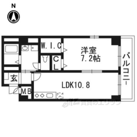 ルシエル京(1LDK/3階)の間取り写真