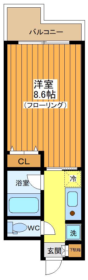 精養堂アパートメンツ(1K/2階)の間取り写真