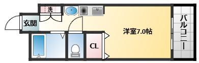 オーシャンI(1K/5階)の間取り写真