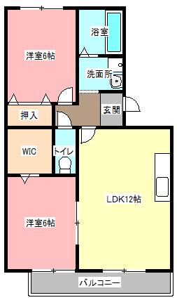 フォルトゥーナ(2LDK/3階)の間取り写真