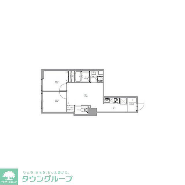 ルクレ新川レジデンス(2LDK/11階)の間取り写真