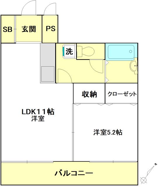 西新宿8マンション(1LDK/4階)の間取り写真