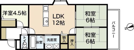 グレイスカワイI(3LDK/2階)の間取り写真