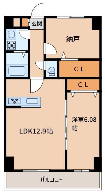 GROOVE豊中レジデンス(1SLDK/2階)の間取り写真