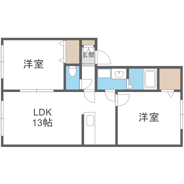 緑潭宮の森さくら(2LDK/1階)の間取り写真