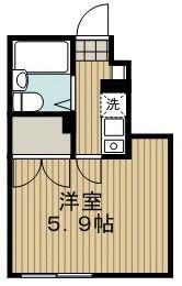 ビッグゼンII(1K/1階)の間取り写真