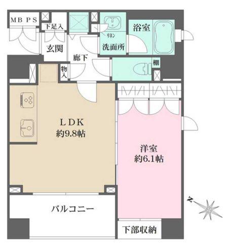パークハウス渋谷山手(1LDK/10階)の間取り写真