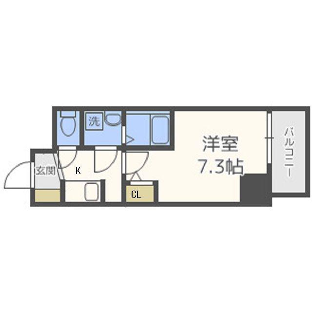 S-RESIDENCE新大阪ウエスト(1K/12階)の間取り写真