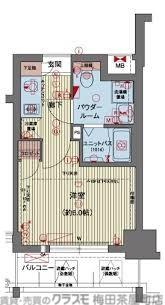 プレサンス天満ステーションフロント(1K/10階)の間取り写真