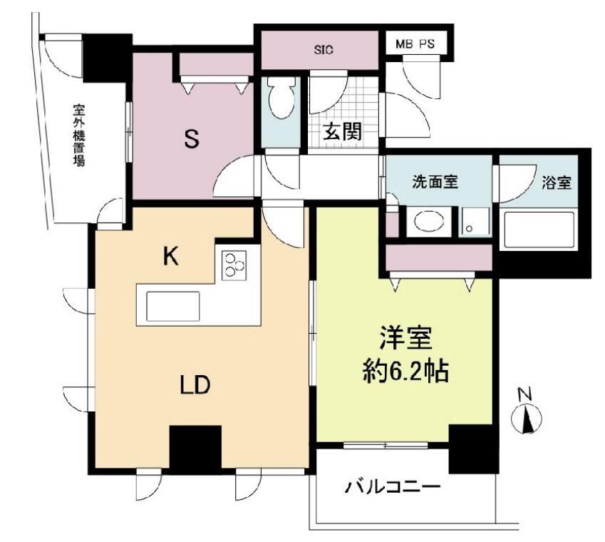 クロスレジデンス大阪新町(1SLDK/15階)の間取り写真