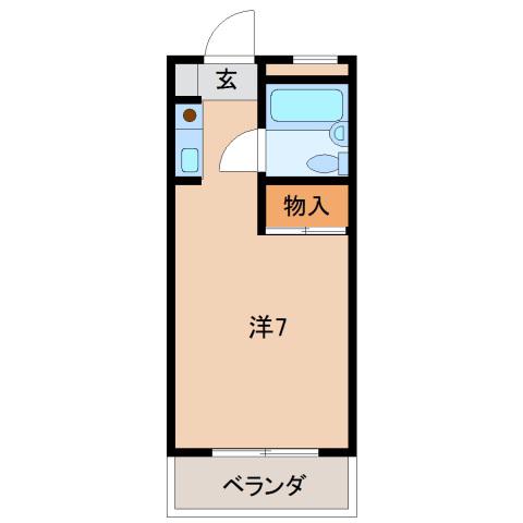 四番丁ハイム(1K/2階)の間取り写真