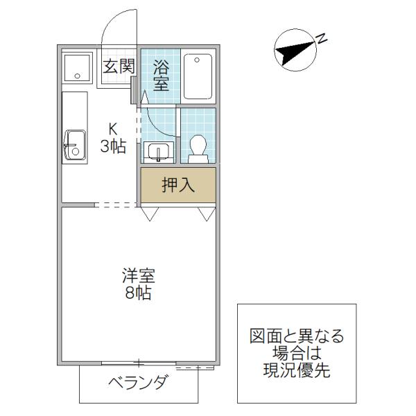 HIRO21 C棟(1K/2階)の間取り写真