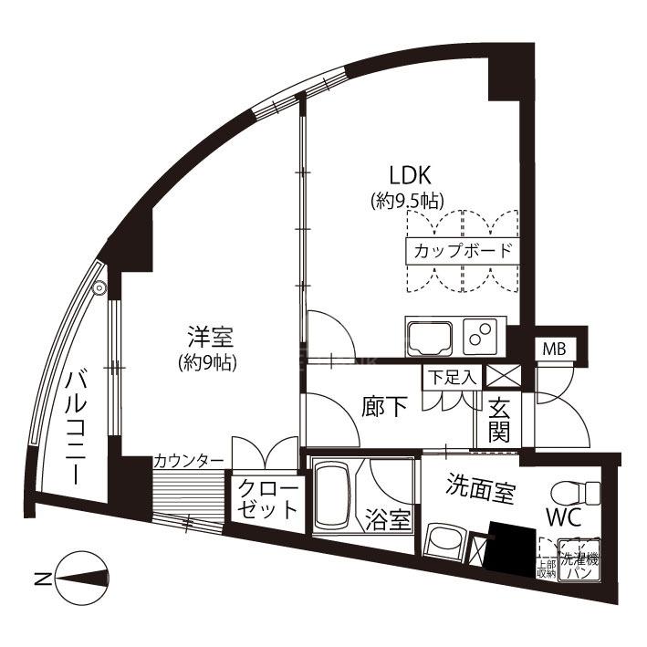 ラ・クラッセ大手門(1LDK/6階)の間取り写真