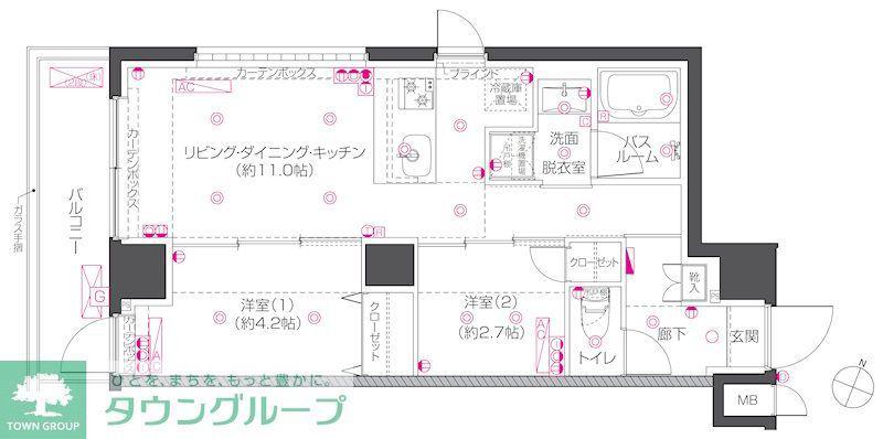 ZOOM練馬高野台(2LDK/2階)の間取り写真