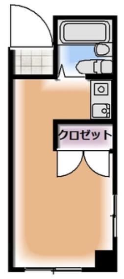 カメヤハイツ(ワンルーム/1階)の間取り写真