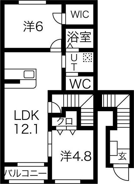 パークサイドアヴェニュー(2LDK/2階)の間取り写真