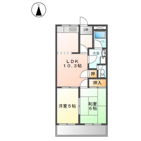 メゾンクレージュ(2LDK/2階)の間取り写真