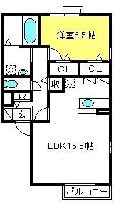 エバーグリーンガーデンC(1LDK/1階)の間取り写真