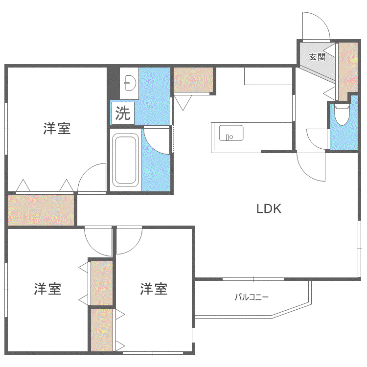 ASTER本通15(3LDK/3階)の間取り写真