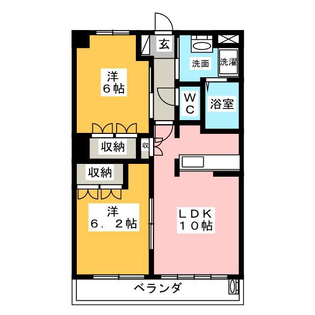 インフィニティ(2LDK/2階)の間取り写真