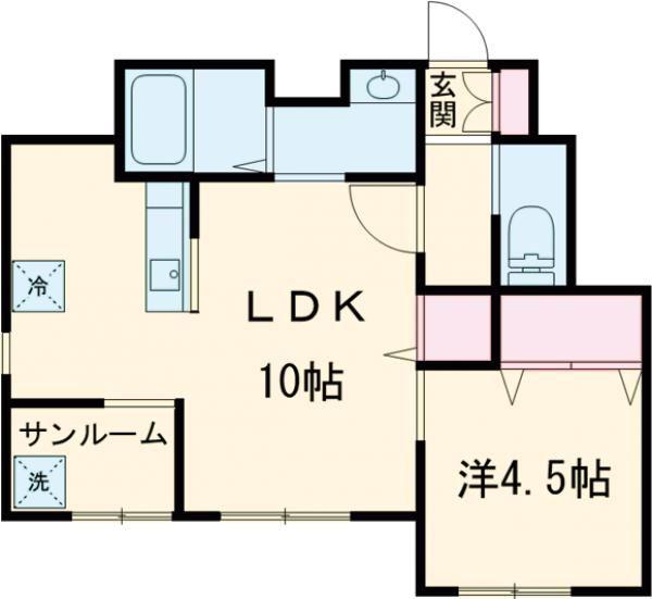 オリエントパーク(1LDK/2階)の間取り写真