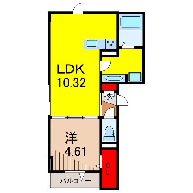 ラリュール柴又(1LDK/3階)の間取り写真