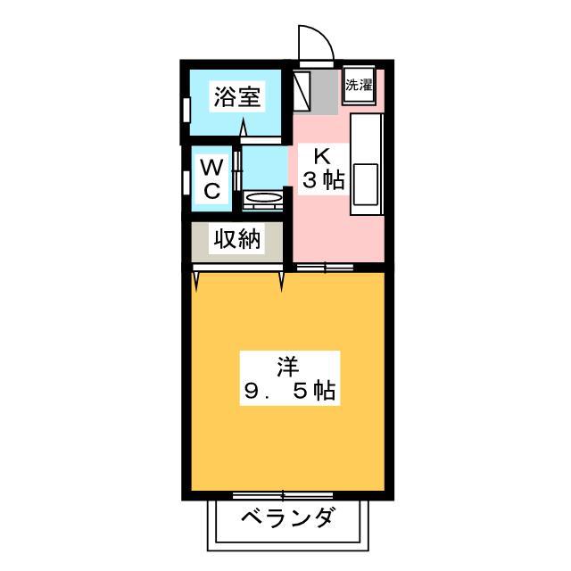 ユニコーンY II(1K/2階)の間取り写真