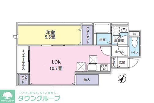 THE HOUSE NISHI HACHIOJI(1LDK/1階)の間取り写真