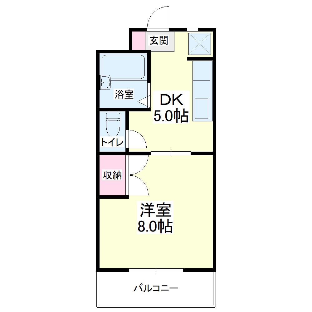 エクセル21(1DK/3階)の間取り写真