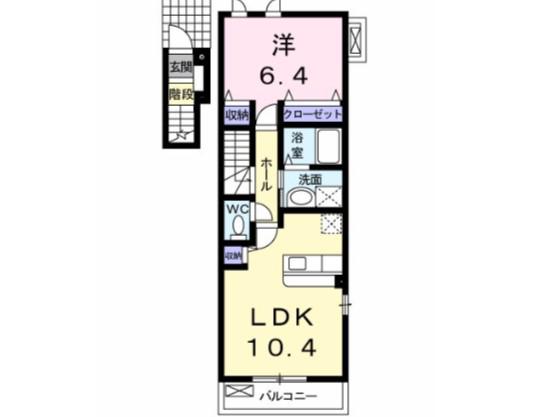 フルール セゾン II(1LDK/2階)の間取り写真