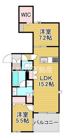 内代レジデンスサウス(2LDK/1階)の間取り写真