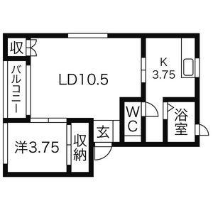 スカイタウンヨシダG3(1LDK/1階)の間取り写真