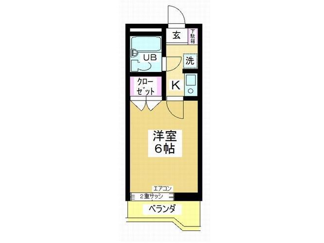 ヴィラハウスユキ(1K/2階)の間取り写真