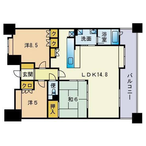 コアマンション城南ネクステージ(3LDK/7階)の間取り写真