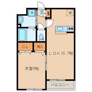 ツインテラス春日II(1LDK/1階)の間取り写真