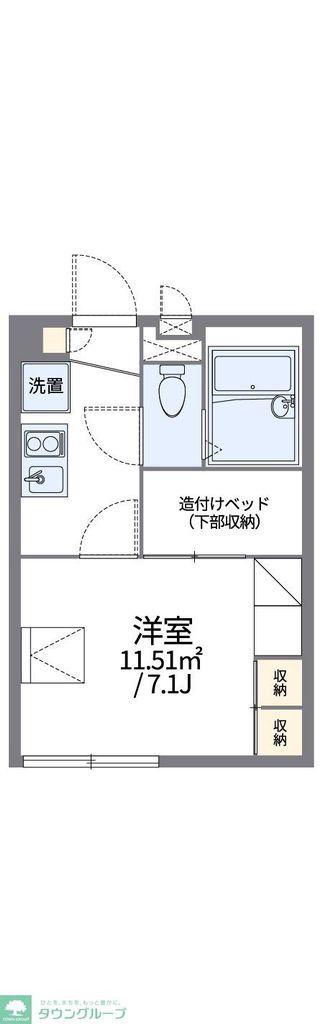 レオパレススリーピースK10(1K/1階)の間取り写真