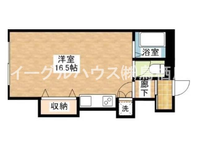 ウインザー今泉A(ワンルーム/2階)の間取り写真