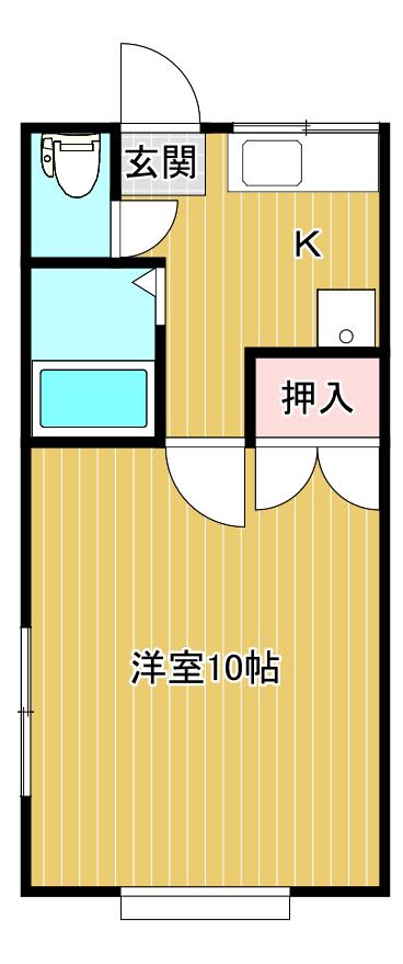 ラ・スールI(1K/2階)の間取り写真