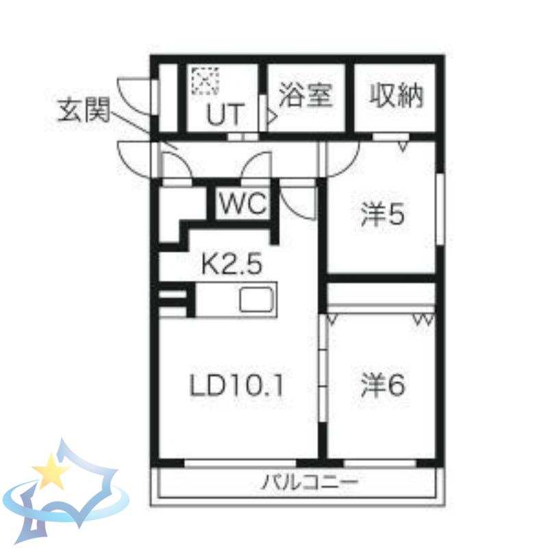 グランドサクセス琴似V(2LDK/4階)の間取り写真