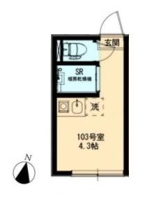 HOMEDAYS中野(ワンルーム/1階)の間取り写真