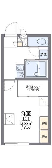 レオパレス比叡尾(1K/1階)の間取り写真