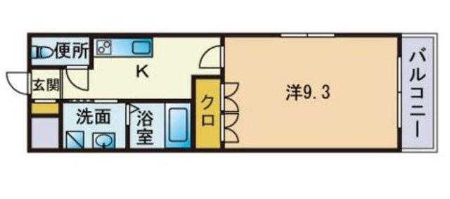 グレイスヴィラ(1K/2階)の間取り写真