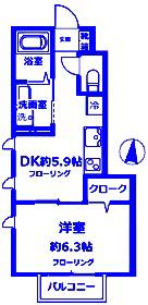 STRAND三ツ沢(1DK/1階)の間取り写真