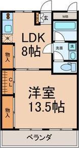 ヨイマンション(1LDK/6階)の間取り写真