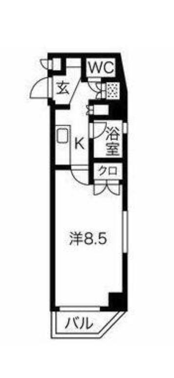 サンパティオ文京千石(1K/4階)の間取り写真